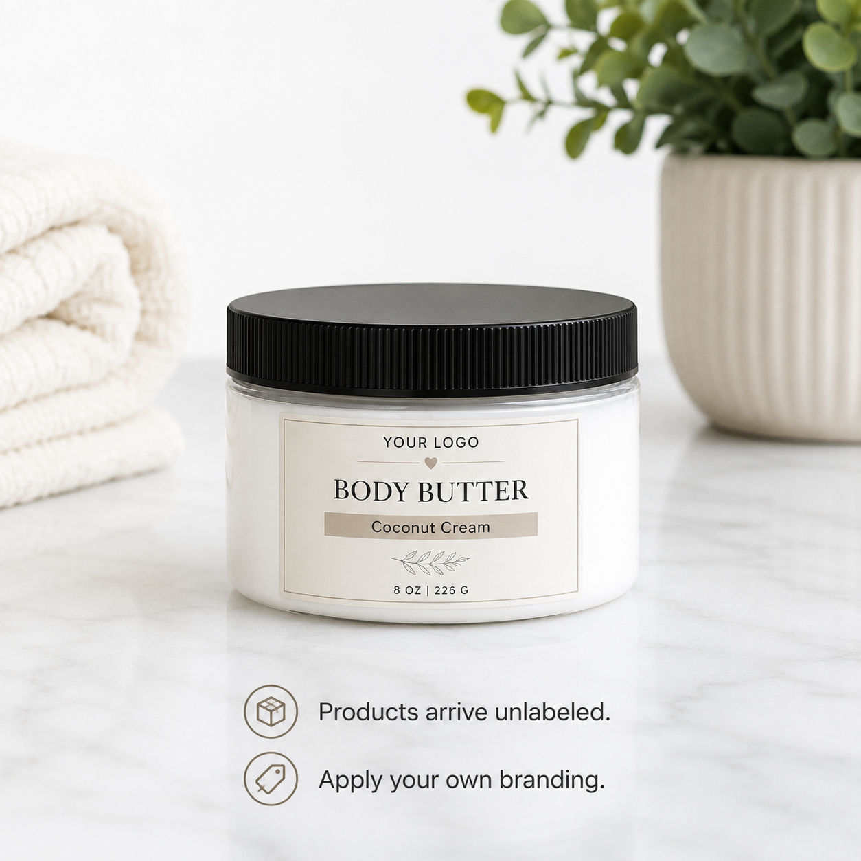 Private Label Whipped Body Butter | Ready-to-Label | Low MOQ